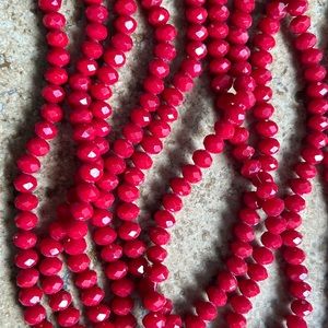 Glass Beads Faceted Rondelle 8mmx6mm Red